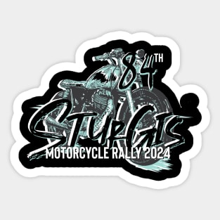 84th Sturgis Motorcycle rally teal and grey 2024 Sticker